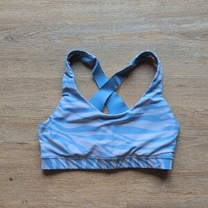 Old Navy Power Soft Purple Zebra-Print Sports Bra, Small